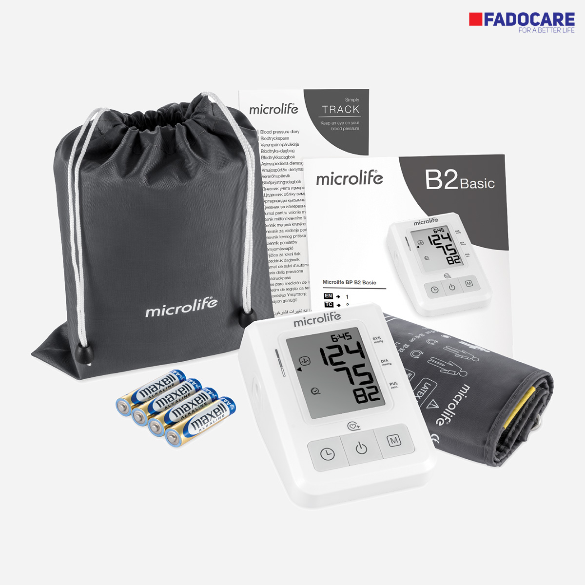 Máy đo huyết áp Microlife B2 Basic trọn bộ