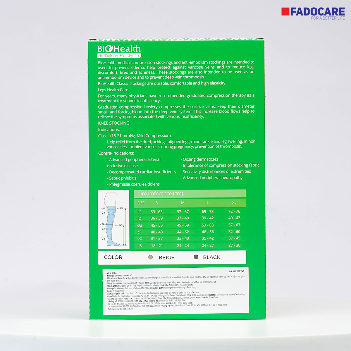 Vớ y khoa BioHealth Class I 18–21 mmHg dưới gối - Ảnh 4