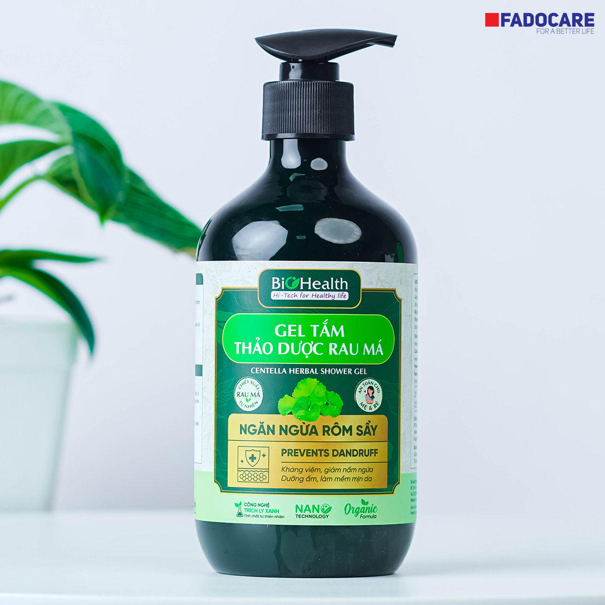 Gel tắm rau má BioHealth – Làm dịu da, giảm mụn lưng