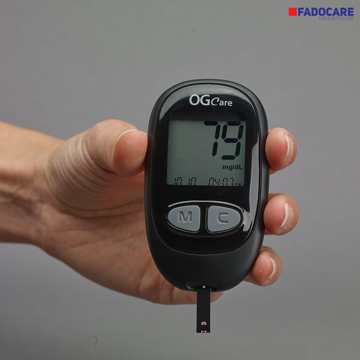 Kết quả hiển thị trên màn hình máy đo đường huyết OGCare