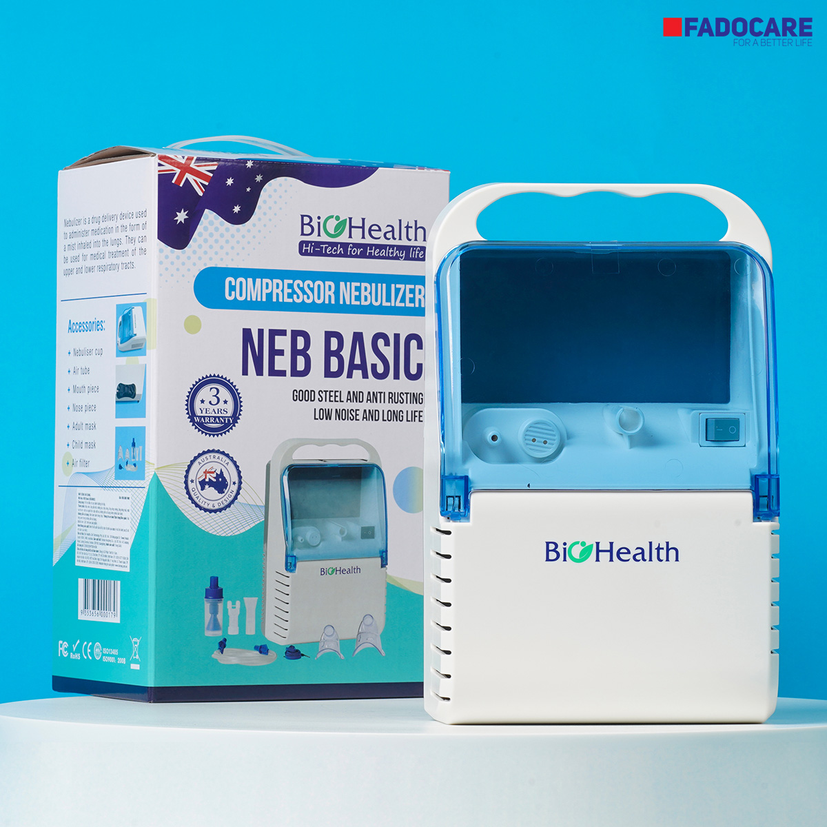 Máy xông khí dung BioHealth NEB BASIC bộ sản phẩm