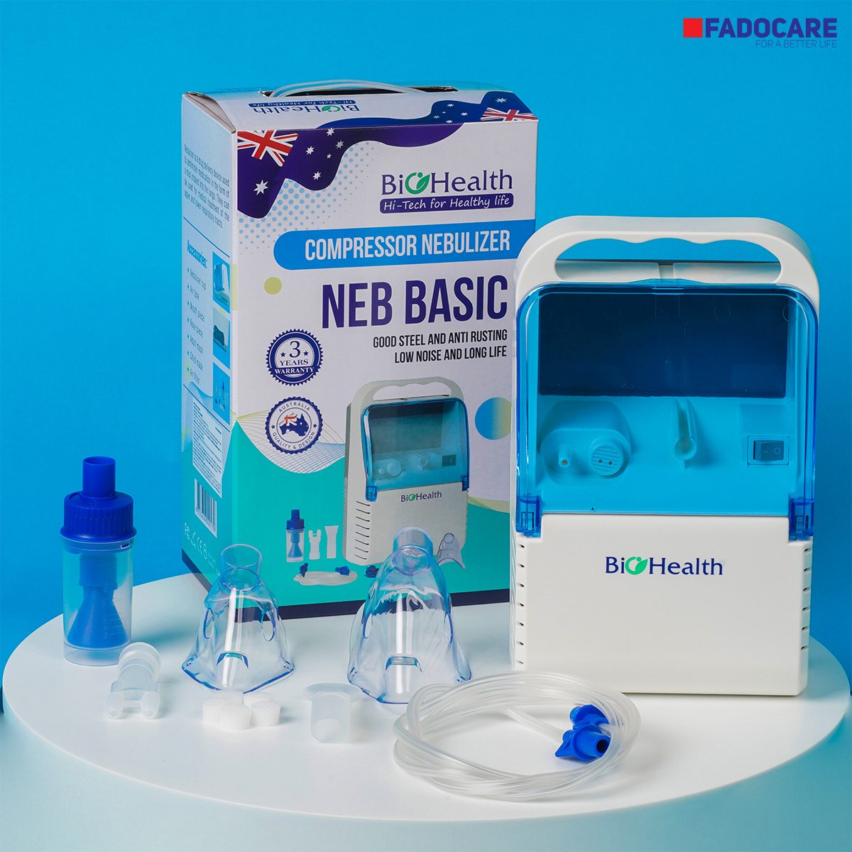 Máy xông khí dung BioHealth NEB BASIC sử dụng công nghệ nén khí