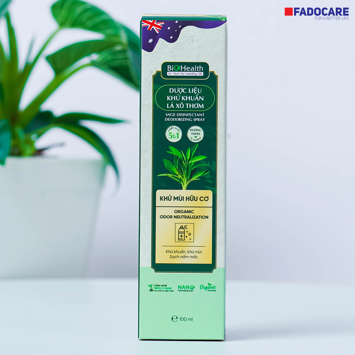 Xịt khử khuẩn BioHealth – Lá xô thơm diệt khuẩn, khử mùi tự nhiên