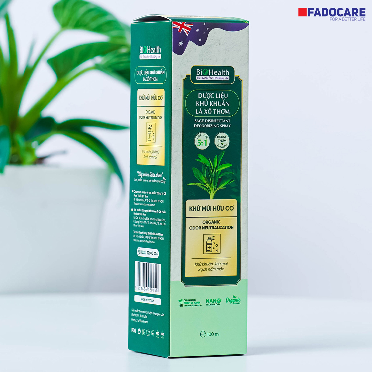 Xịt khử khuẩn BioHealth – Lá xô thơm diệt khuẩn, khử mùi tự nhiên