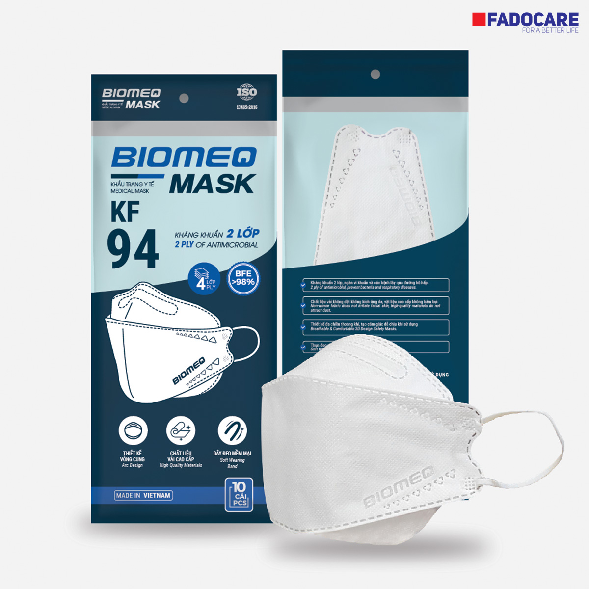 Khẩu trang y tế BIOMEQ Mask KF94 (Túi 10 cái)