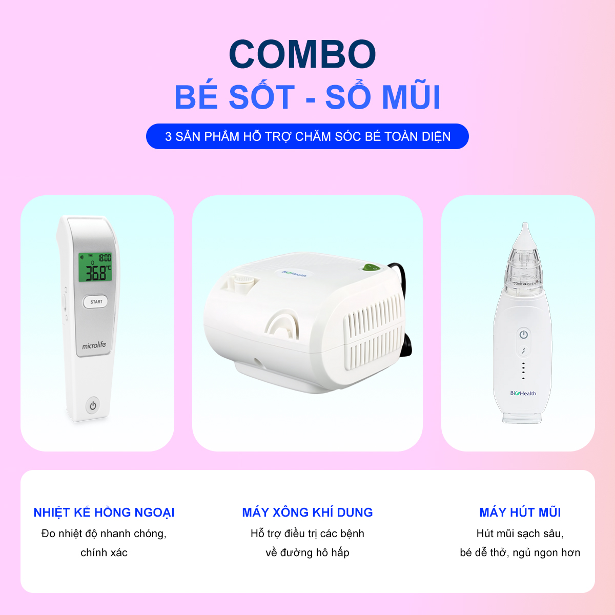 Combo bé sốt – sổ mũi